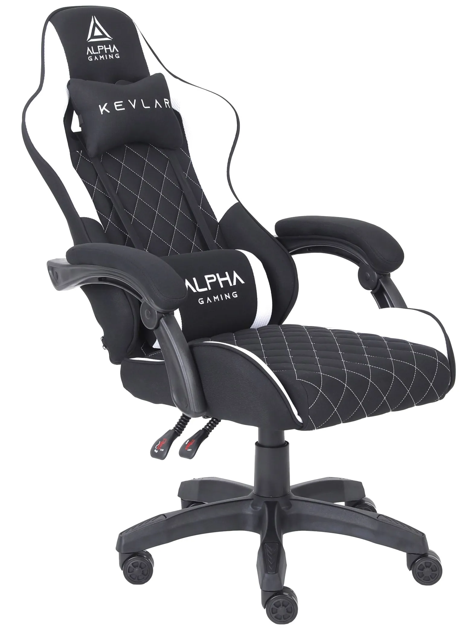 Fotel Gamingowy Materiałowy Biurowy Krzesło Alpha Gaming Kevlar Biały