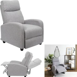 FOTEL ROZKŁADANY Recliner Dream szary nowoczesny