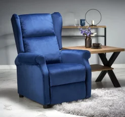 Fotel AGUSTIN 2 VELVET granatowy rozkładany
