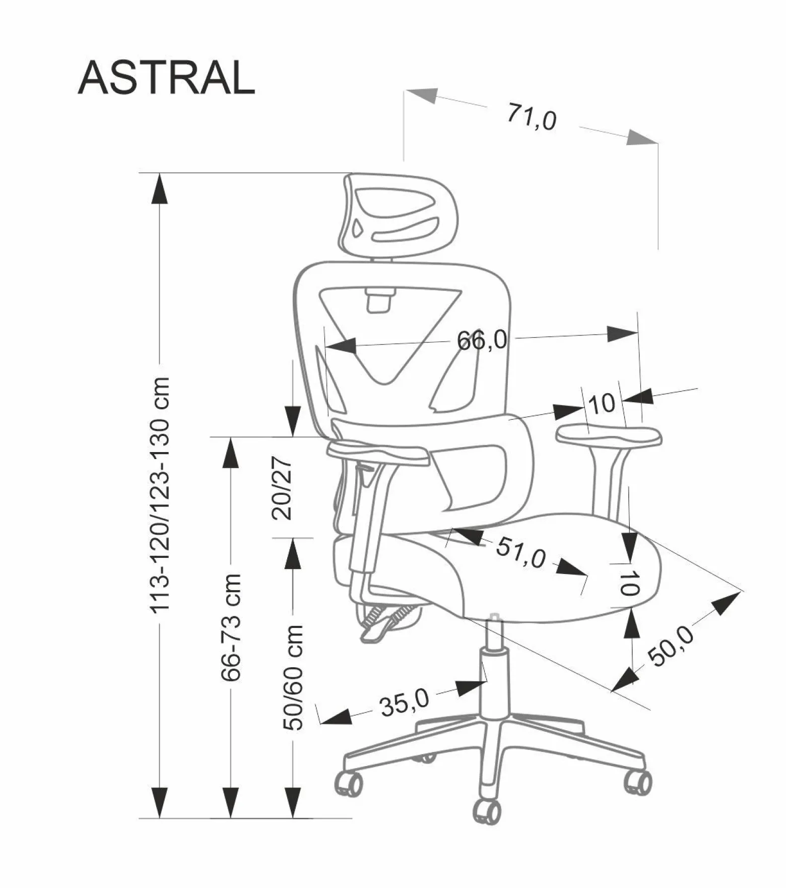 Fotel biurowy ASTRAL czarny