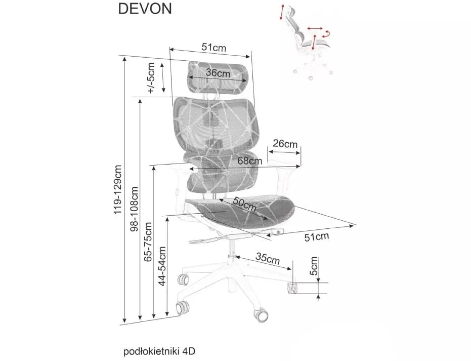 Fotel biurowy DEVON czarny