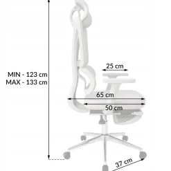 Fotel biurowy ergonomiczny krzesło zagłówek regulacja podnóżek KB107 czarny