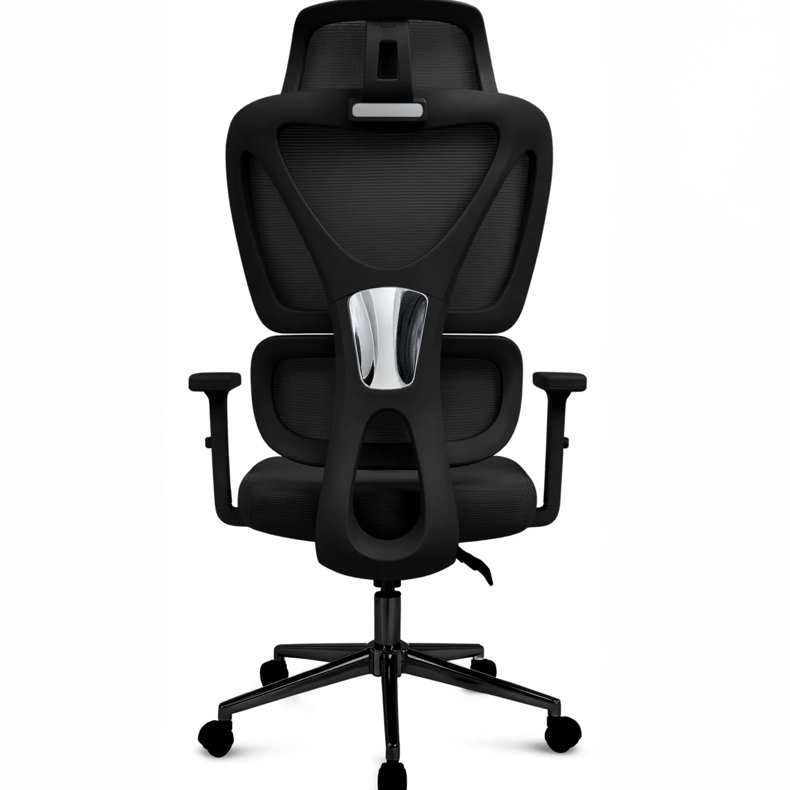 Fotel biurowy ergonomiczny krzesło zagłówek regulacja podnóżek KB107 czarny