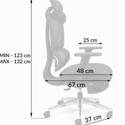 Fotel biurowy ergonomiczny krzesło zagłówek regulacja podnóżek KB106 czarny