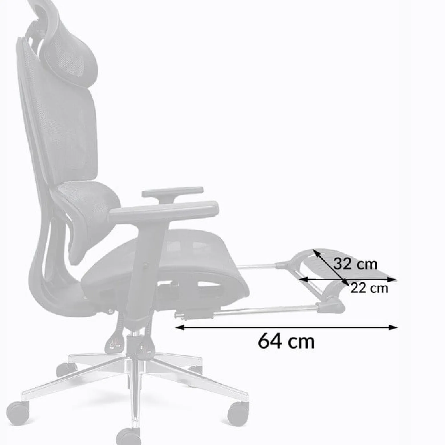 Fotel biurowy ergonomiczny krzesło zagłówek regulacja podnóżek KB106 czarny