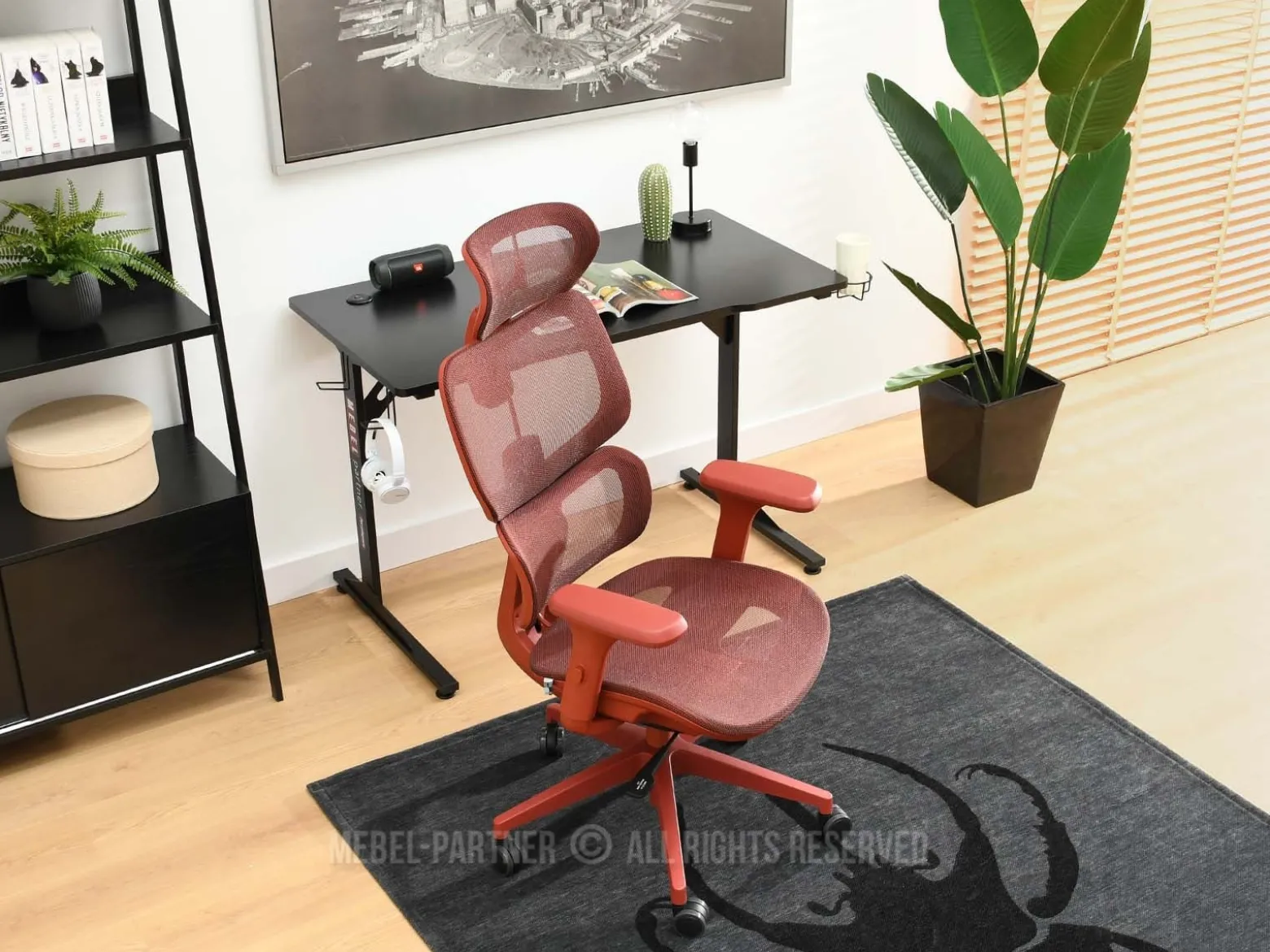 Fotel-Biurowy Hanoi Czerwony, Podstawa Czerwony