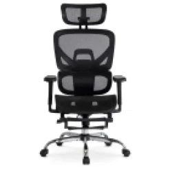 Fotel Biurowy Obrotowy Ergonomiczny Krzesło Do Biurka Czarny KAIR