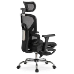 Fotel Biurowy Obrotowy Ergonomiczny Krzesło Do Biurka Czarny KAIR