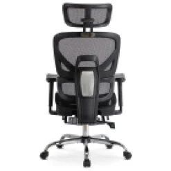 Fotel Biurowy Obrotowy Ergonomiczny Krzesło Do Biurka Czarny KAIR