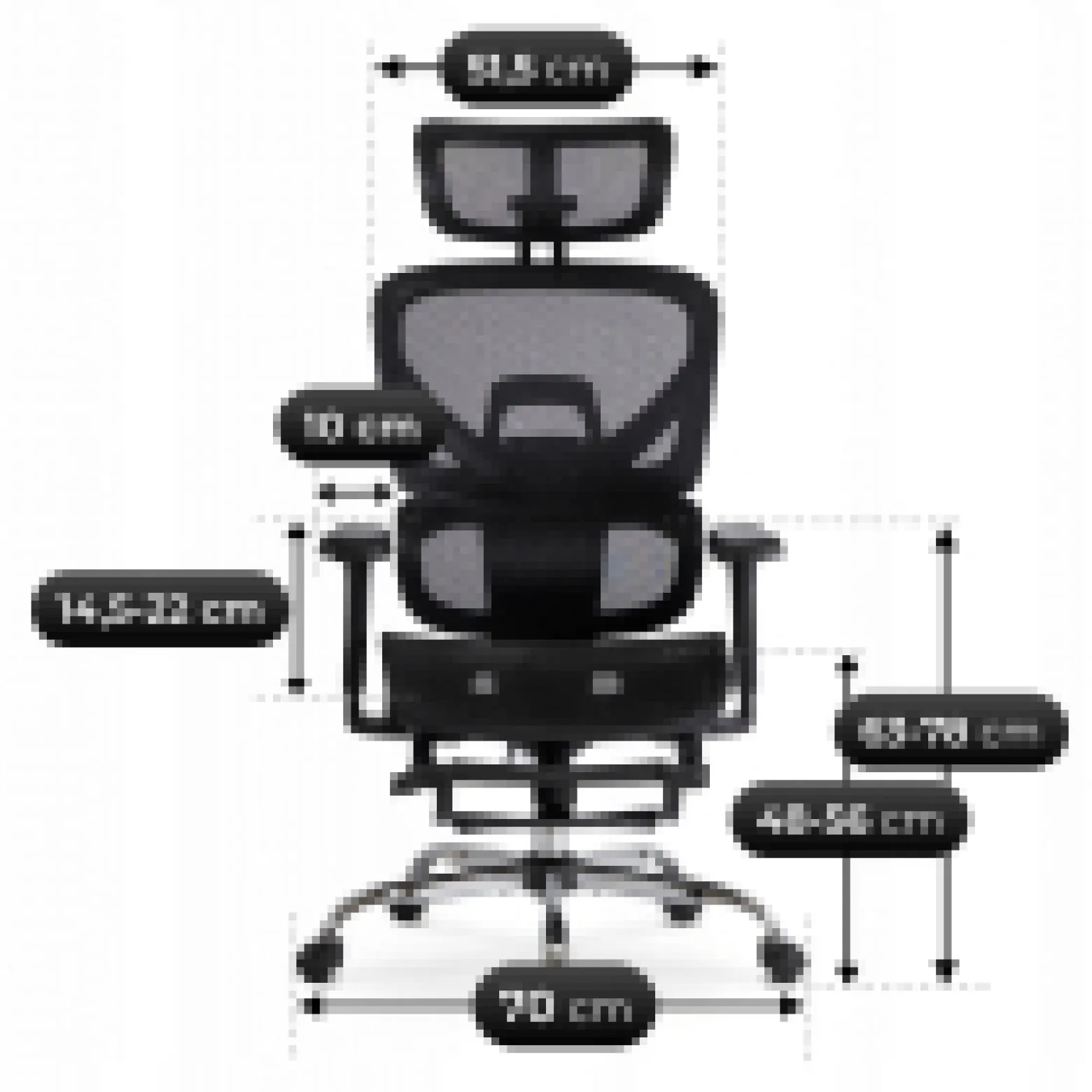 Fotel Biurowy Obrotowy Ergonomiczny Krzesło Do Biurka Czarny KAIR