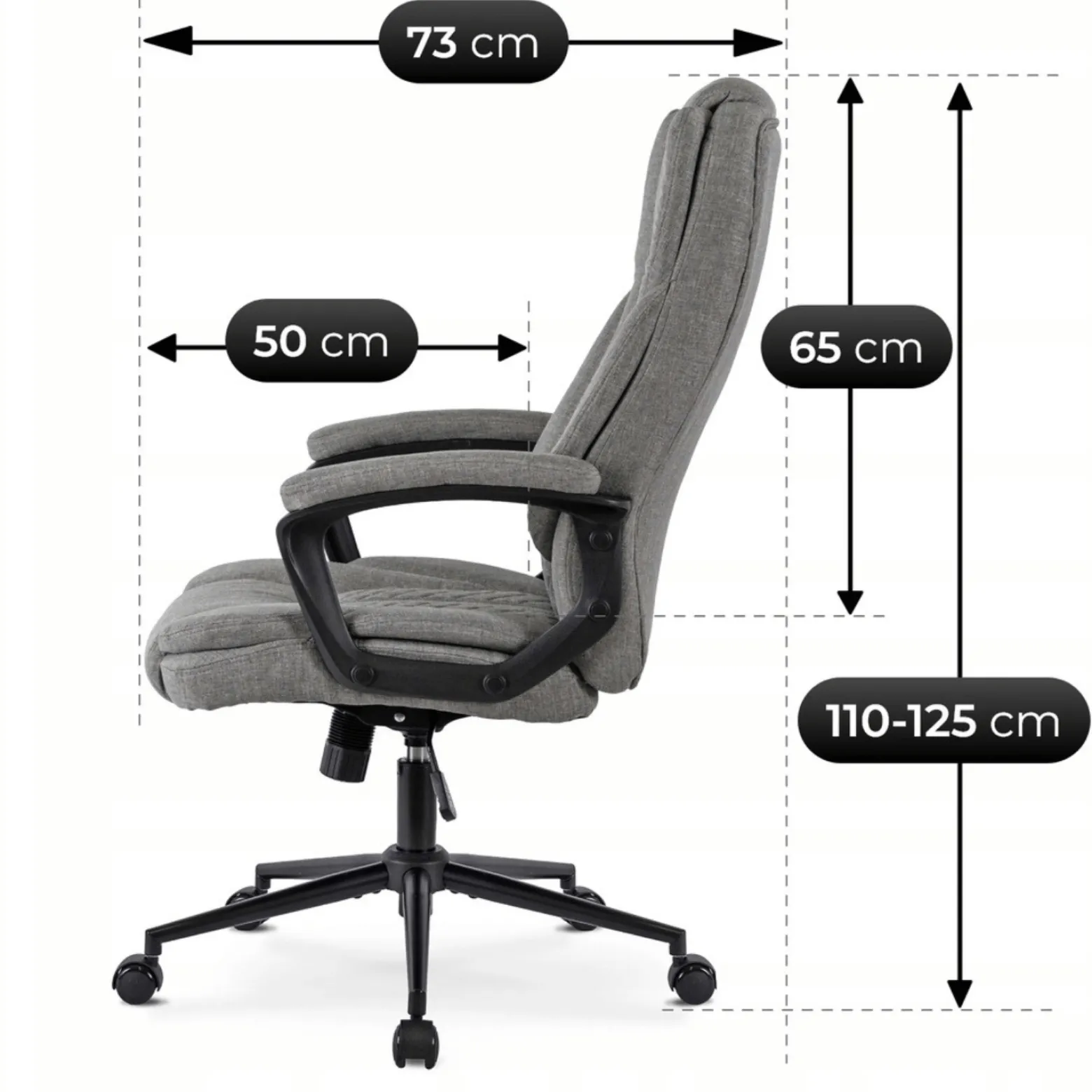 Fotel Biurowy Obrotowy Krzesło Do Biurka Komputer Ergonomiczny Szary PHONIX