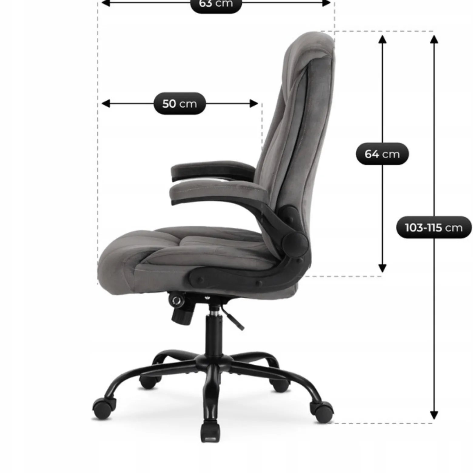 Fotel Biurowy Obrotowy Krzesło Do Biurka Ergonomiczny Szary COMFORT