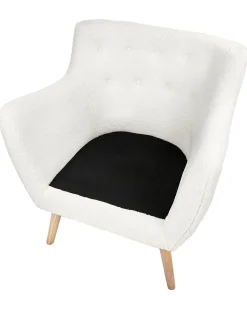 Fotel boucle retro biały