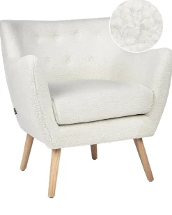 Fotel boucle retro biały