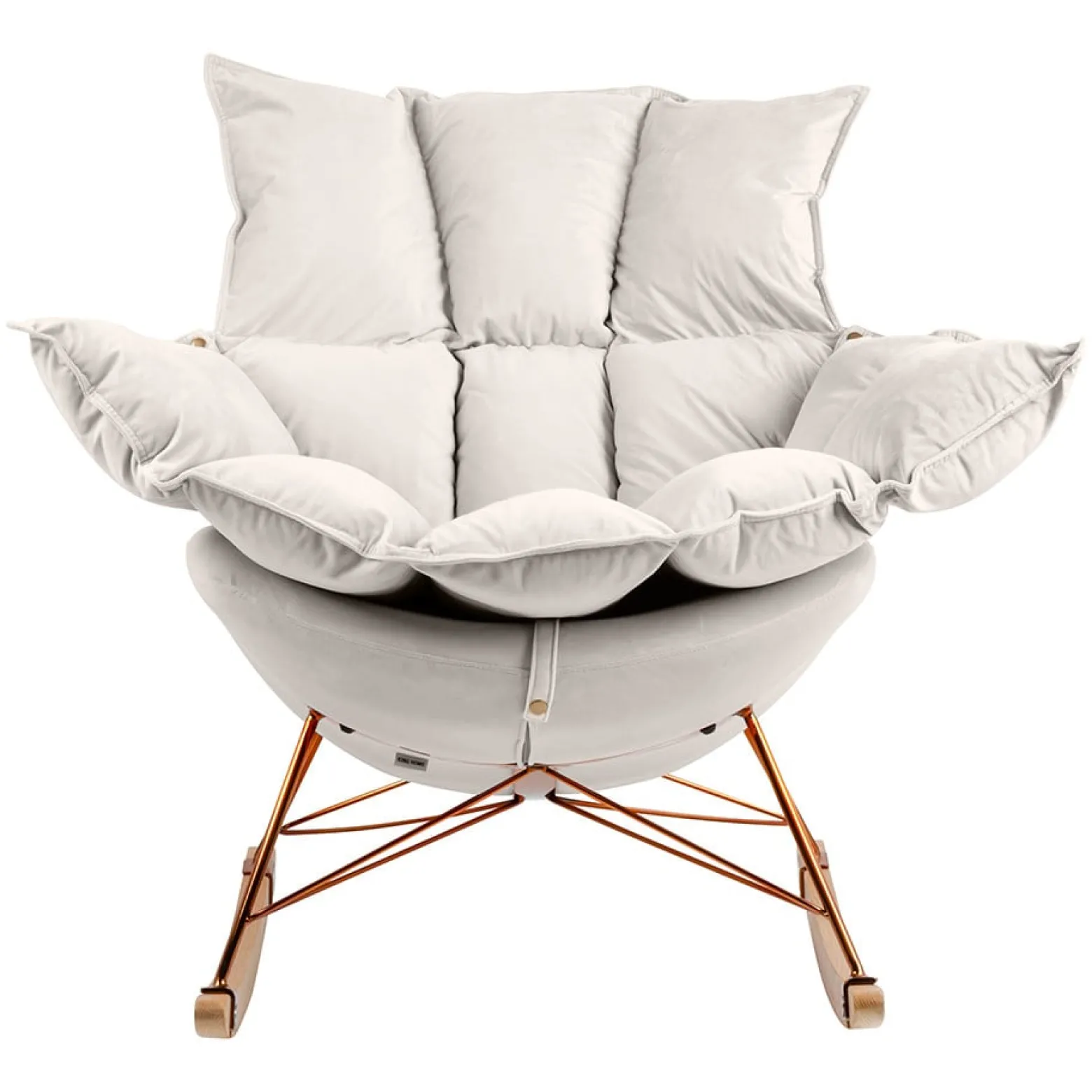 Fotel bujany SWING VELVET beżowy