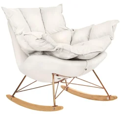 Fotel bujany SWING VELVET beżowy