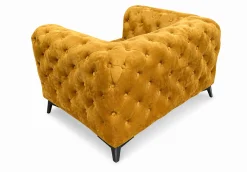 Fotel Chesterfield Moet miodowy pikowany głębokie siedzisko stylowy