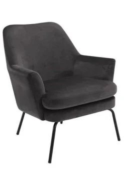 Fotel Chisa VIC Dark Grey tapicerowany