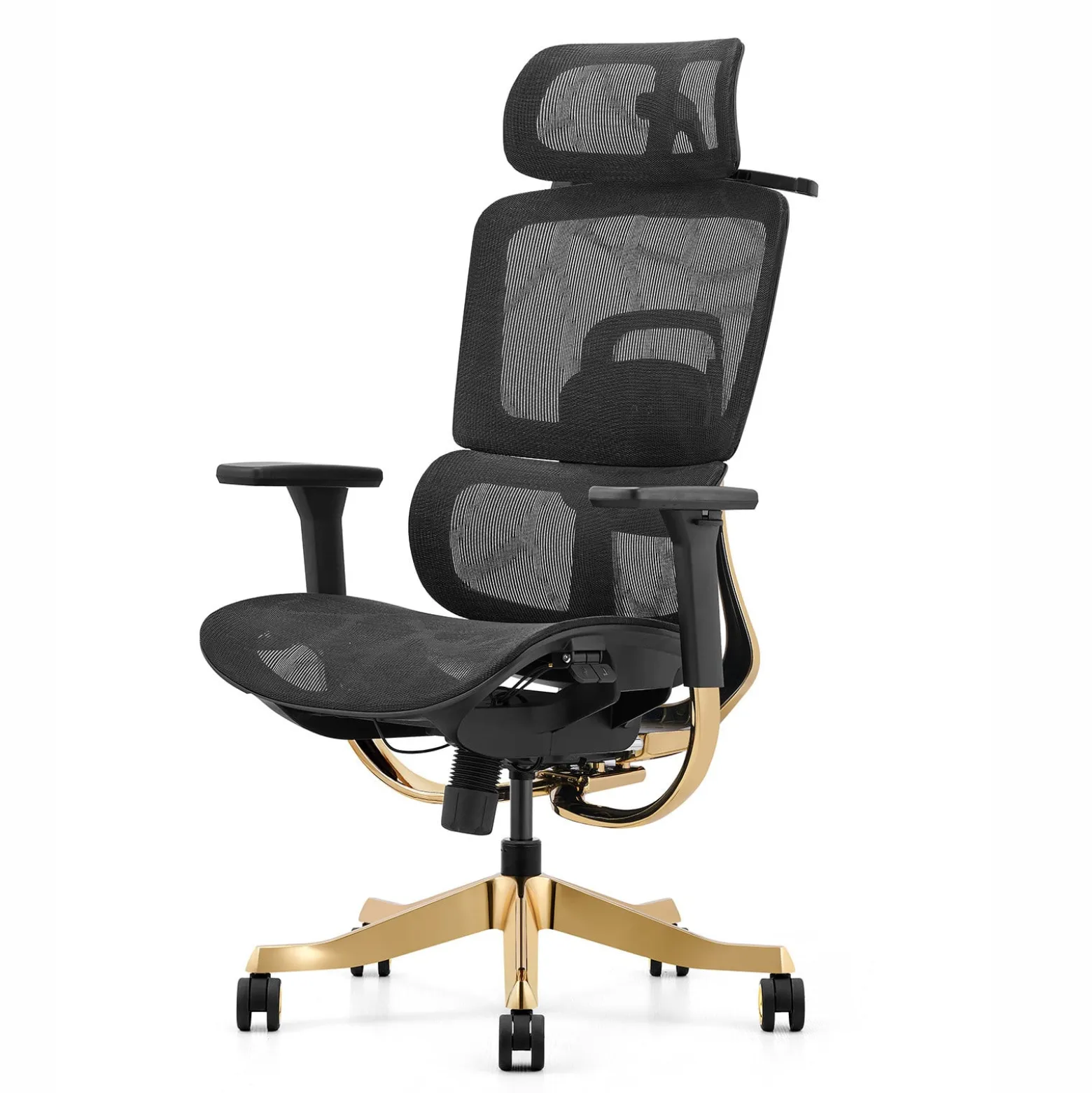 Fotel ergonomiczny ANGEL biurowy obrotowy Glamour Gold