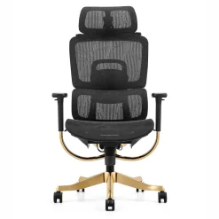 Fotel ergonomiczny ANGEL biurowy obrotowy Glamour Gold