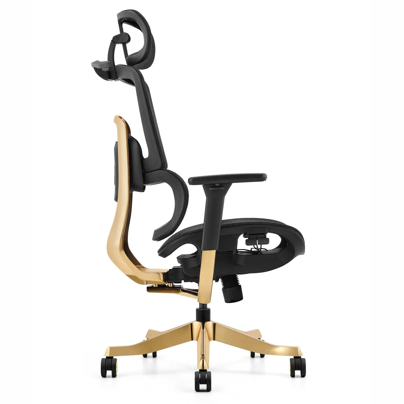 Fotel ergonomiczny ANGEL biurowy obrotowy Glamour Gold