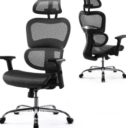 Fotel ergonomiczny czarny z regulacją Comfy siatkowy