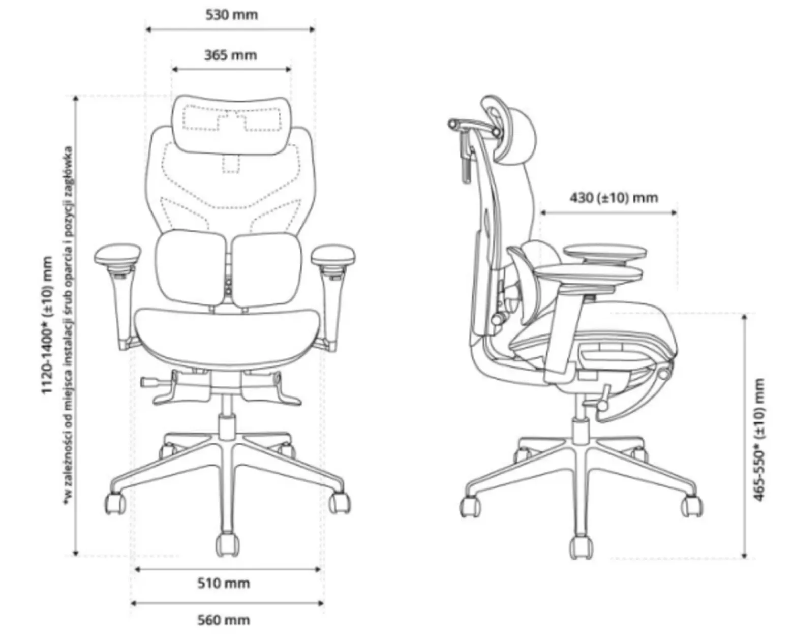 Fotel ergonomiczny Ergoshape 2.0 czary siatka podnóżek