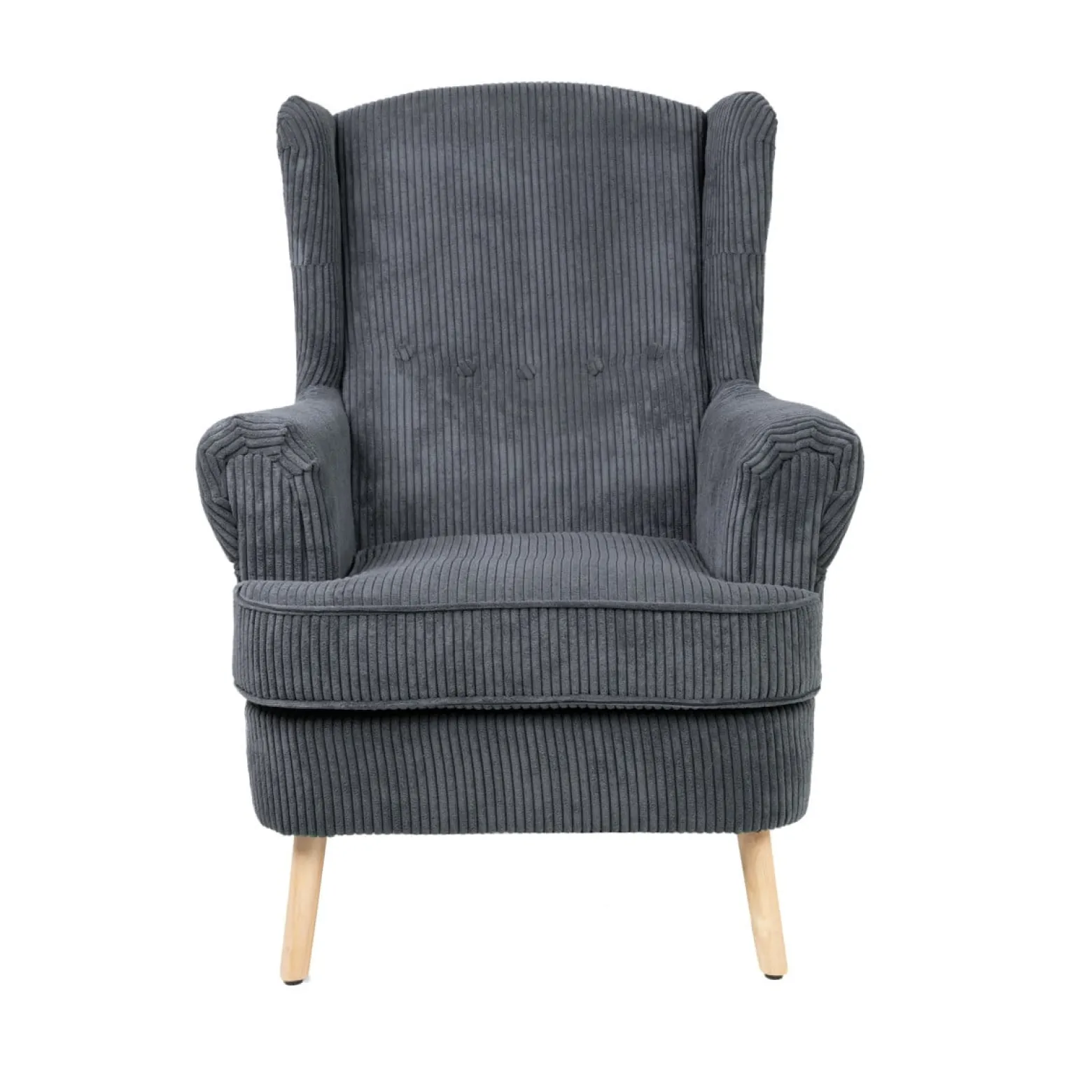 Fotel FOSSBY FASO sztruksowy szary 86x85x108 cm HOMLA