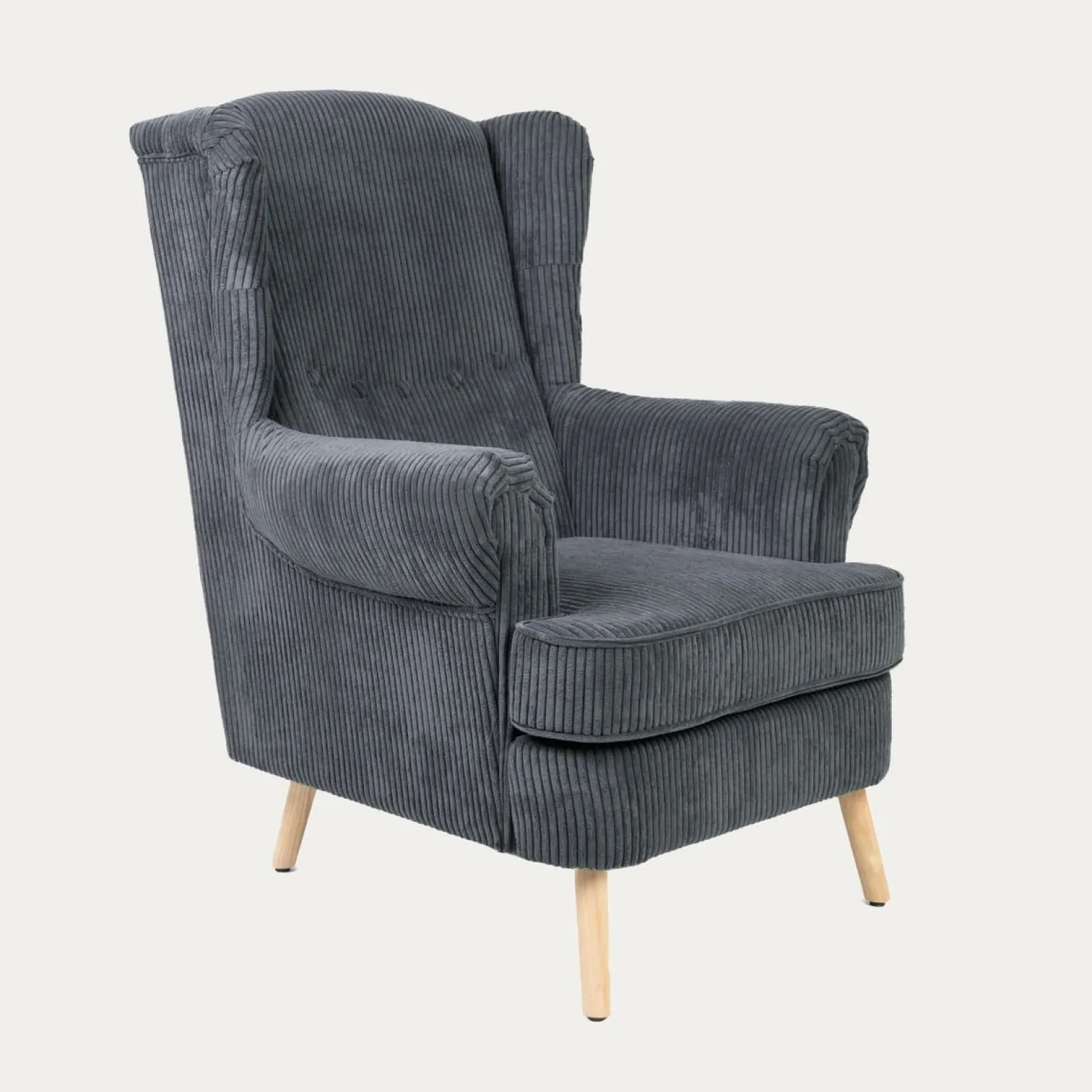 Fotel FOSSBY FASO sztruksowy szary 86x85x108 cm HOMLA