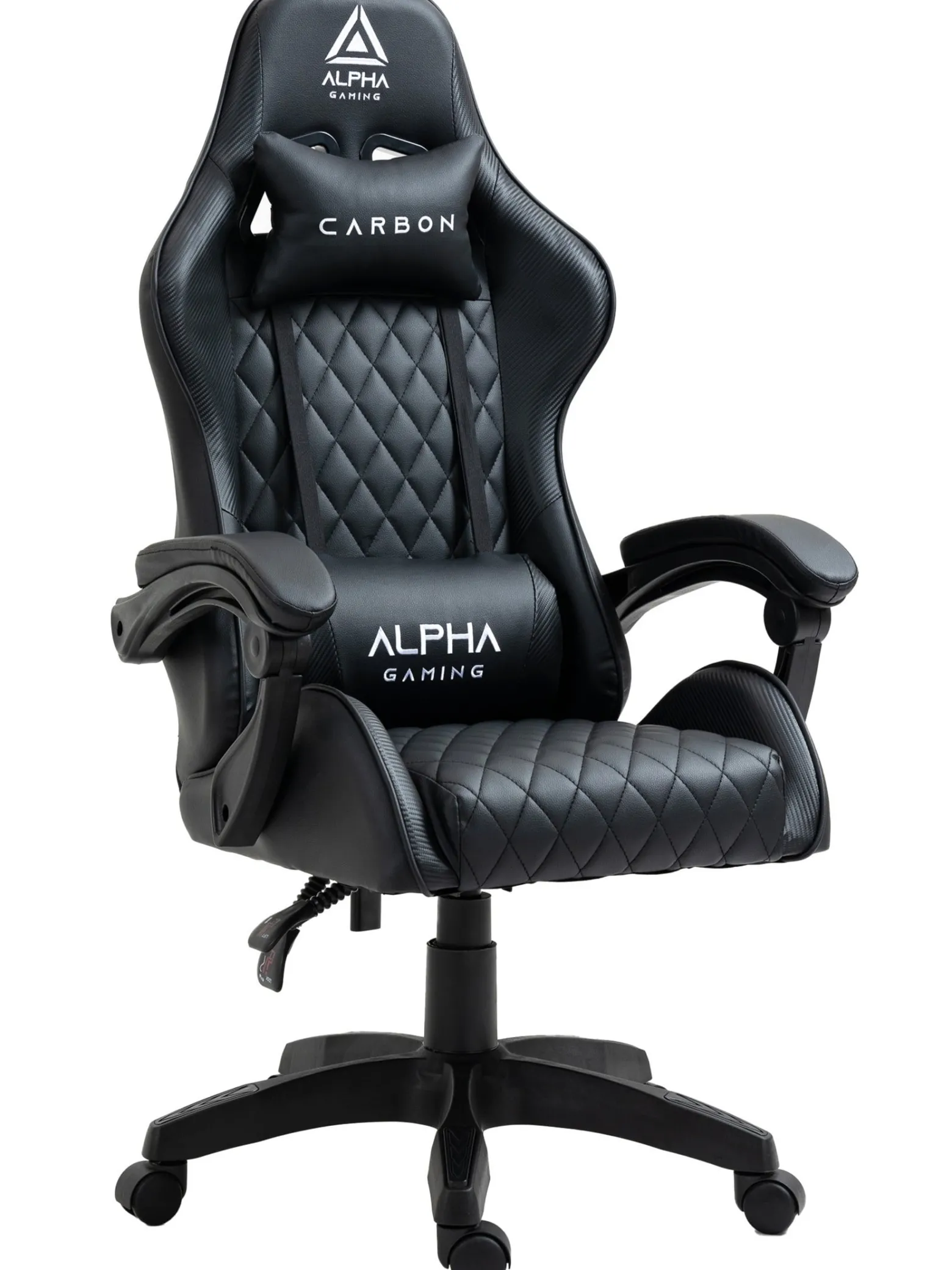 Fotel Gamingowy Biurowy Obrotowy Gracza Alpha Gaming Carbon Czarny