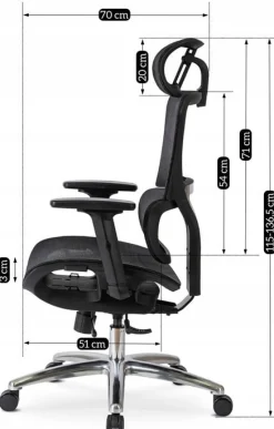 Fotel Gamingowy Obrotowy Ergonomiczny Do Biurka Biura Krzesło Czarny ROYAL