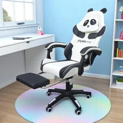 Fotel Gamingowy Obrotowy Panda Z Podnóżkiem I Z Masażerem Kids Zone Ko34