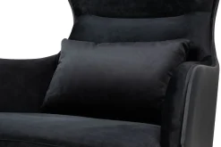 Fotel HAMPTON VELVET czarny, ekoskóra czarna