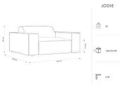 Fotel JODIE Welur Beż jasny