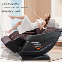 Fotel masujący 3D Shiatsu SL-Track z podgrzewaniem i głośnikiem, relaks