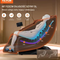 Fotel masujący 3D Shiatsu SL-Track z podgrzewaniem i głośnikiem, relaks