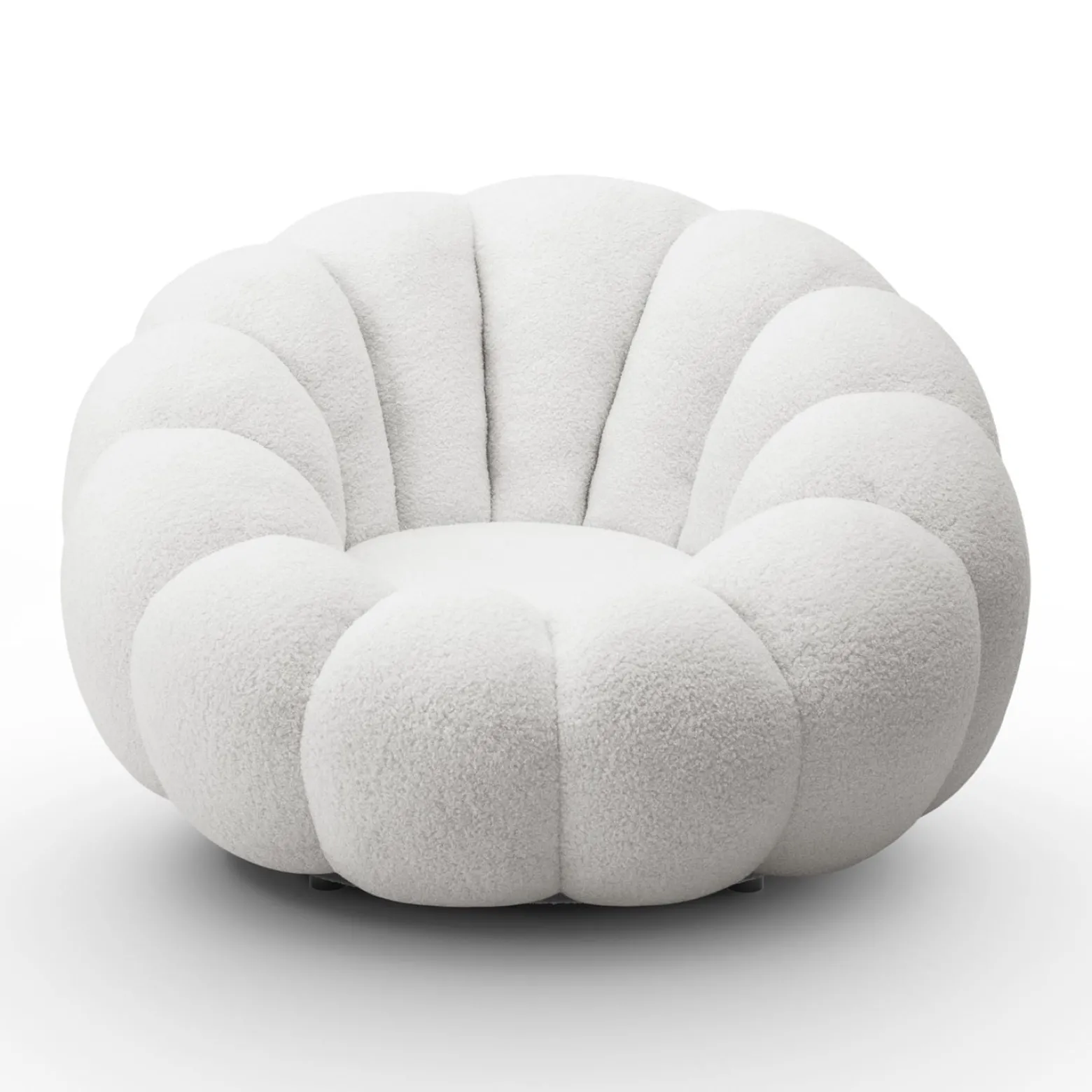 Fotel obrotowy FLUFFY z podnóżkiem, biały