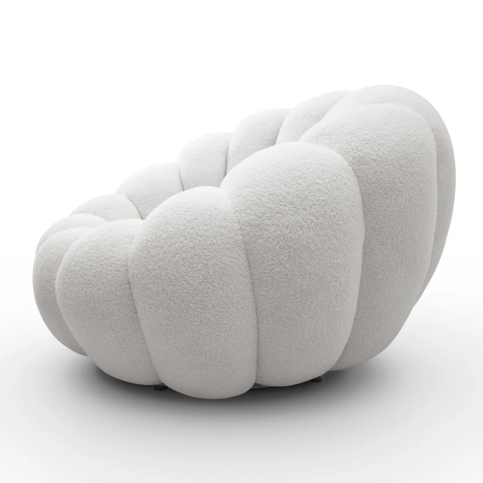 Fotel obrotowy FLUFFY z podnóżkiem, biały