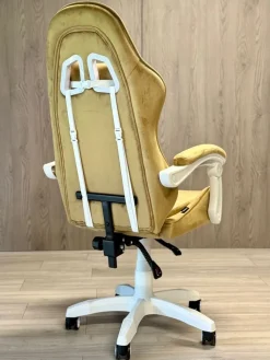 Fotel obrotowy gamingowy ENZO XL BEIGE ALCANTARA ICE