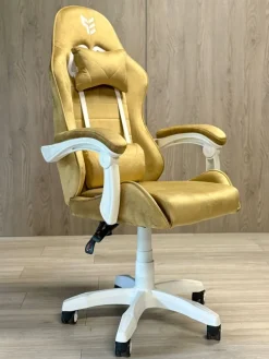 Fotel obrotowy gamingowy ENZO XL BEIGE ALCANTARA ICE