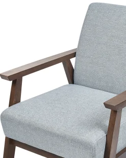 Fotel retro tapicerowany jasnoszary