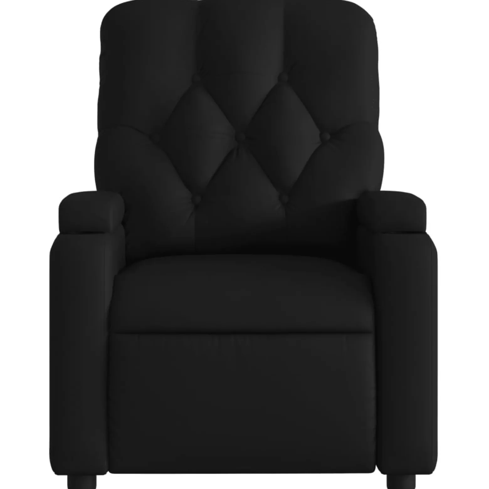 Fotel Rozkładany Elektryczny Czarny Wypoczynkowy Do Salonu Sztuczna Skóra