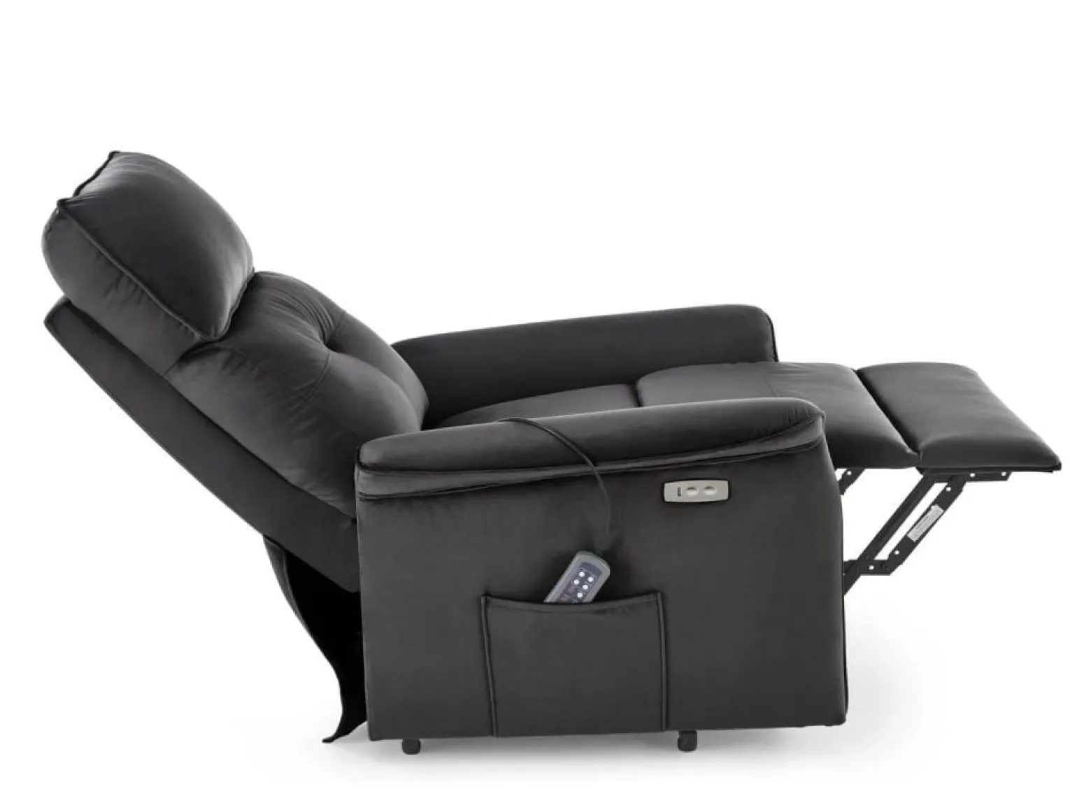 Fotel rozkładany SEMIR 2 VELVET czarny masujący