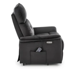 Fotel rozkładany SEMIR 2 VELVET czarny masujący