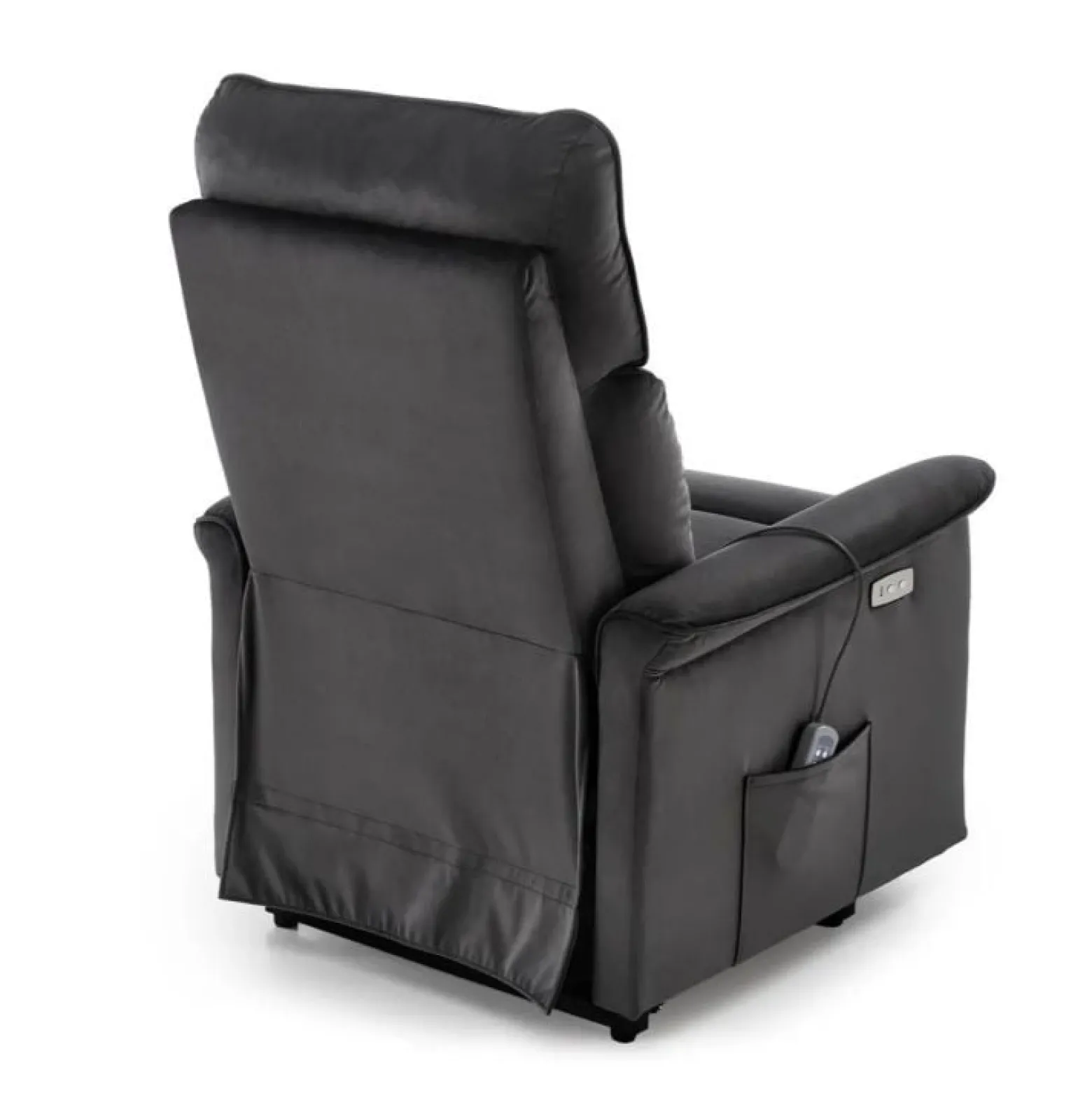 Fotel rozkładany SEMIR 2 VELVET czarny masujący