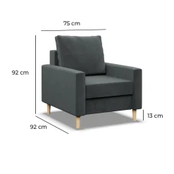 Fotel skandynawski, MILO, velvet, 75x92x92 cm, beżowy | TYLETEGOTU