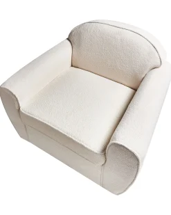 Fotel tapicerowany boucle jasnobeżowy