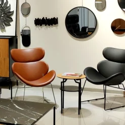 FOTEL TAPICEROWANY Cazar Vintage BRĄZOWY metalowa podstawa