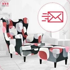 Fotel uszak z podnóżkiem Ari Print Family Meble