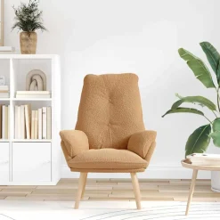 Fotel Wypoczynkowy Beżowy Tapicerowany Do Salonu Pokoju Beżowy 69 x 74 x 93